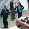 Angie Harmon et Lee Thompson Young sur le tournage de "Rizzoli et Isles : Autopsie d'un meurtre" à Los Angeles, le 13 juin 2012. 