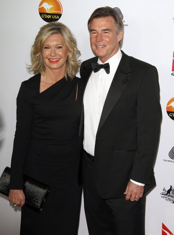 Olivia Newton-John et John Easterling à Los Angeles, le 12 janvier 2013.