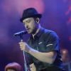 Justin Timberlake en concert lors du "Yahoo! Wireless Festival" à Londres, le 12 juillet 2013.