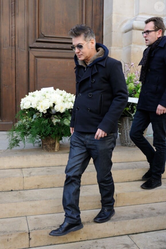 Etienne Daho aux obsèques de Daniel Darc à Paris, le 14 mars 2013.