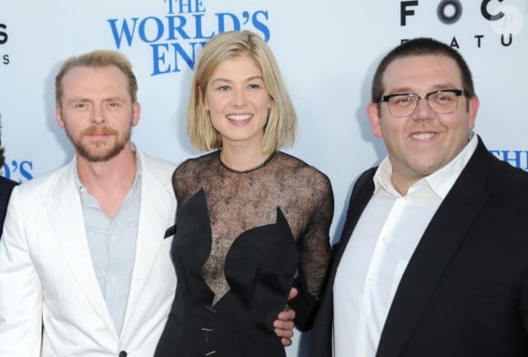 Simon Pegg, Rosamund Pike et Nick Frost à la première du film Le Dernier pub avant la fin du monde (The World's End) à Los Angeles, le 21 août 2013.