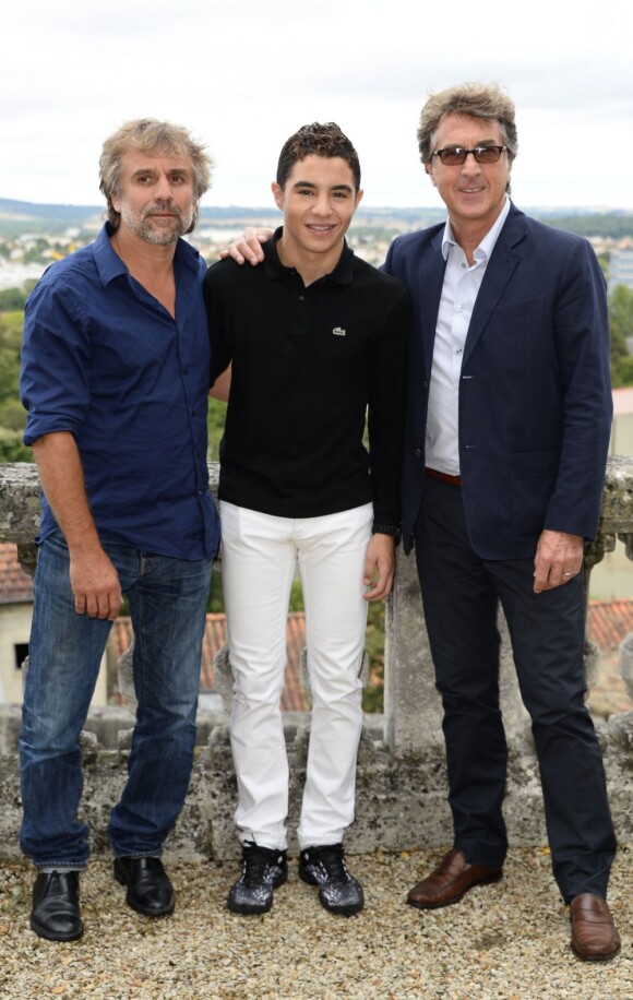 Christophe Offenstein, Samy Seghir et François Cluzet au 6e Festival du Film Francophone d'Angoulême, pour la présentation du film En solitaire, le 25 août 2013.