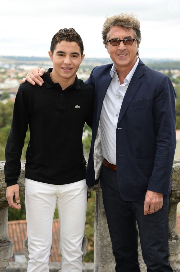 Samy Seghir et François Cluzet au 6e Festival du Film Francophone d'Angoulême, pour la présentation du film En solitaire, le 25 août 2013.