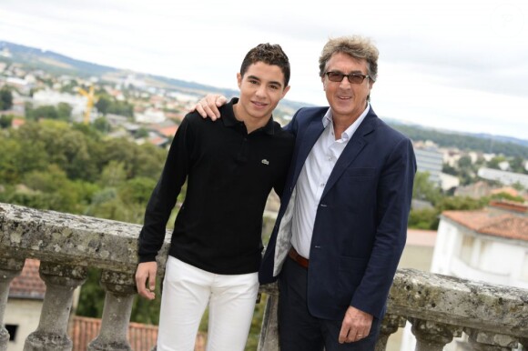 Samy Seghir et François Cluzet au 6e Festival du Film Francophone d'Angoulême, pour la présentation du film En solitaire, le 25 août 2013.