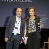 Philippe Lavaud et Catherine Frot lors de la cérémonie de clôture de la 6e édition du Festival du Film Francophone d'Angoulême, le 27 août 2013.