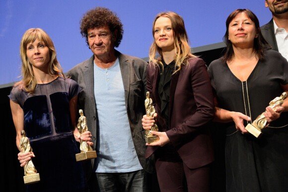 Louise Archambault, Robert Charlebois, Sara Forestier et Isabelle Czajka lors de la cérémonie de clôture de la 6e édition du Festival du Film Francophone d'Angoulême, le 27 août 2013.