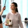 Katie Holmes sur le tournage de Miss Meadows à Cleveland, aux États-Unis, le 27 août 2013.