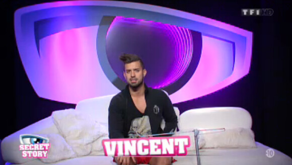 Vincent dans la quotidienne de Secret Story 7 sur TF1 le mercredi 28 août 2013