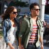 Exclusif - Kevin Jonas fait du shopping avec son épouse Danielle Deleasa, à Beverly Hills, le 12 août 2013.