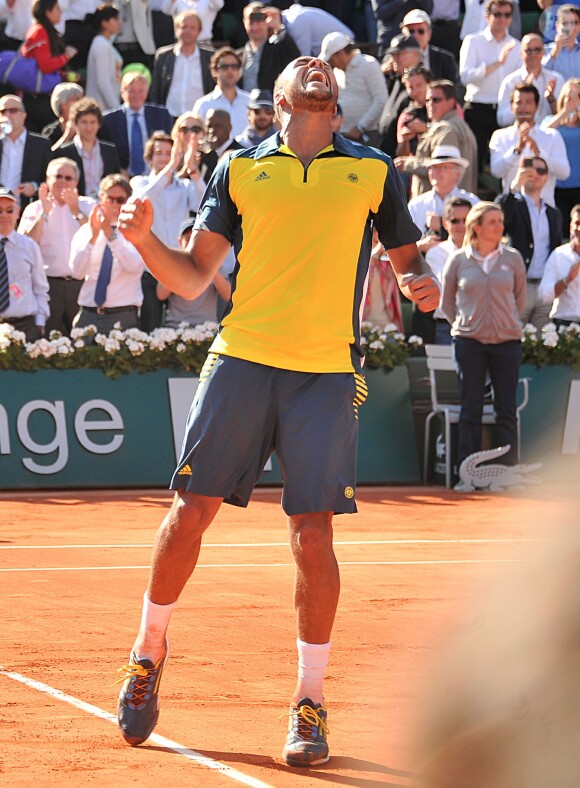 Jo-Wilfrid Tsonga à Roland-Garros le 4 juin 2013.