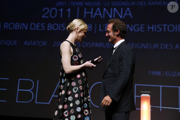 Cate Blanchett et Vincent Lindon lors de la première du film "Blue Jasmine" et Hommage à Cate Blanchett au 39e Festival du cinéma américain de Deauville, le 31 août 2013.