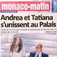 Mariage d'Andrea Casiraghi et Tatiana : Superbes époux dans le palais princier