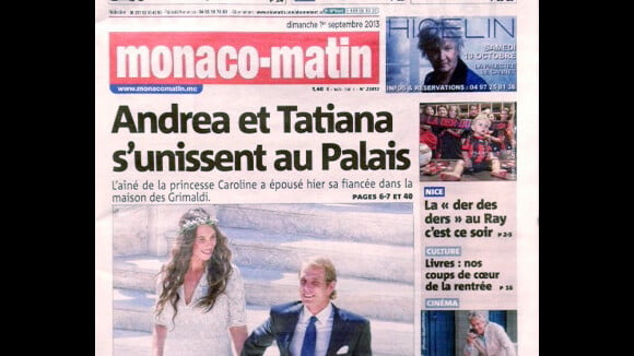 Mariage d'Andrea Casiraghi et Tatiana : Superbes époux dans le palais princier