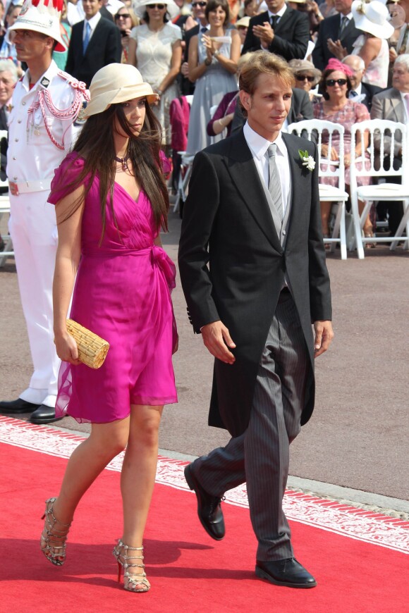 Andrea Casiraghi et Tatiana Santo Domingo lors du mariage religieux du prince Albert et Charlene à Monaco le 2 juillet 2011