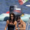 Pier Silvio Berlusconi et sa compagne Silvia Toffanin en vacances sur la Côte d'Azur, le 31 août 2013.