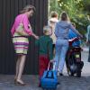 La reine Mathilde a déposé son fils le prince Emmanuel à l'Institut Eureka de Kessel-Lo pour sa rentrée des classes le 2 septembre 2013