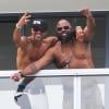 Shemar Moore et un ami, torse nus en vacances à Miami. Le 31 août 2013.