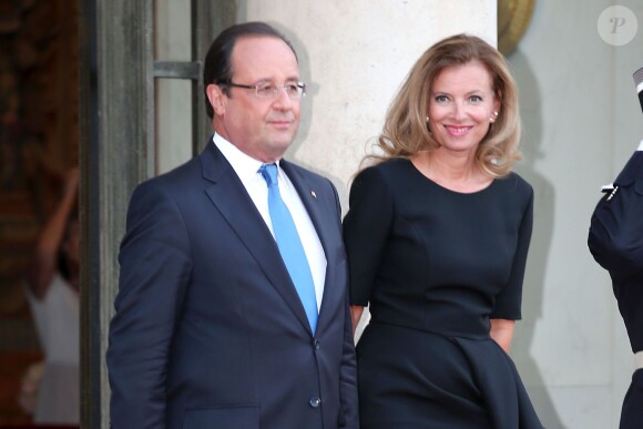 François Hollande et Valerie Trierweiler lors d'un dîner d'Etat à l'Elysée le 3 septembre 2013.