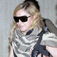  Madonna et ses enfants à l'aéroport de New York, le 3 septembre 2013. La star et sa tribu arrivent de Londres où elles ont passé quelques jours avec Brahim Zaibat.  
