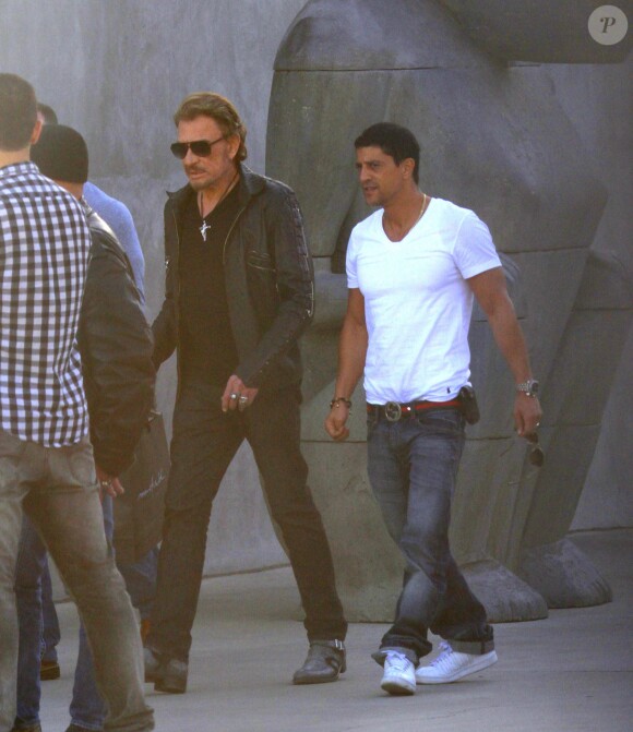 Exclusif - Johnny Hallyday et Said Taghmaoui se sont retrouves a Los Angeles. Ils ont passe du temps a discuter de leurs carrieres respectives et puis ils ont fait un peu de shopping chez Maxfield a West Hollywood. Le 28 fevrier 2013  For Germany Call for price - EXCLUSIVE! Johnny Hallyday and Said Taghmaoui reunite in Los Angeles. The legendary singer and the talented actor spent some time together to discuss their ongoing careers and went on a shopping trip to high end retail store Maxfield's in West Hollywood! 02-28-13 Los Angeles, CA28/02/2013 - Los Angeles