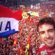 Fernando Alonso sur le podium de Monza le dimanche 8 septembre 2013