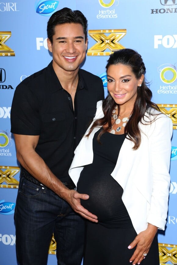 Mario Lopez et son épouse Courtney (enceinte) à la première de la saison 3 de "The X Factor" à West Hollywood, le 5 septembre 2013.