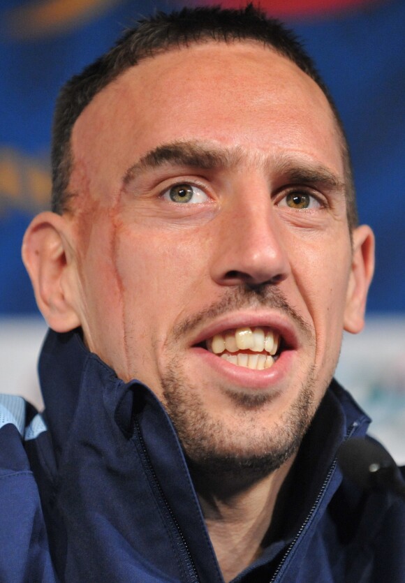 Franck Ribery lors d'une conférence de presse au Stade de France à Saint-Denis, le 5 février 2013