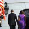 Barack Obama et Michelle Obama rendent hommage aux victimes des attentats du World Trade Center à la Maison Blanche le 11 septembre 2013.