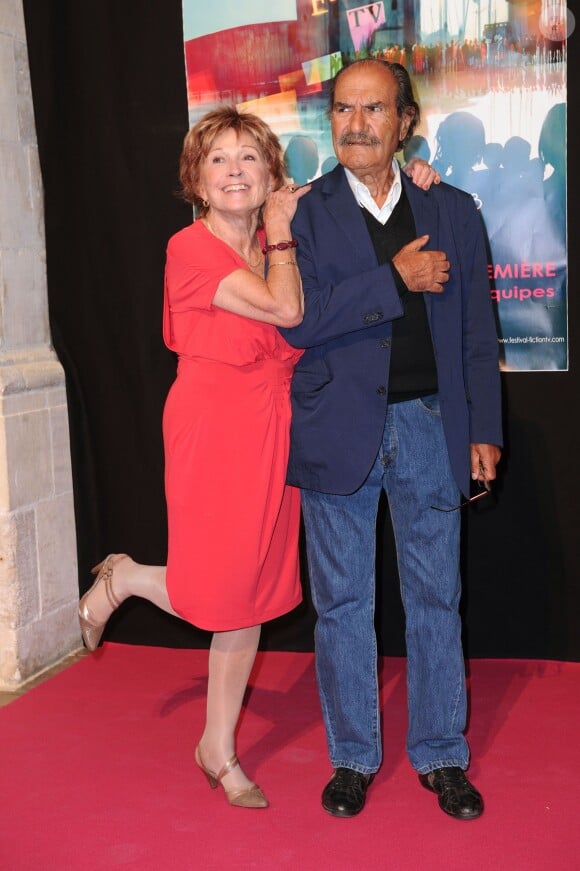 Gérard Herandez et Marion Game lors de la cérémonie d'ouverture du 15e Festival de la Fiction Tv de La Rochelle. Le 11 septembre 2013.