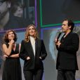 Marie Bunel, Julie Gayet et Alexandre Astier lors de la cérémonie d'ouverture du 15e Festival de la Fiction Tv de La Rochelle. Le 11 septembre 2013.