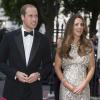 Kate Middleton, duchesse de Cambridge, effectuait sa première sortie officielle au côté du prince William à l'occasion du gala de la fondation Tusk Trust le 12 septembre 2013 à la Royal Society de Londres