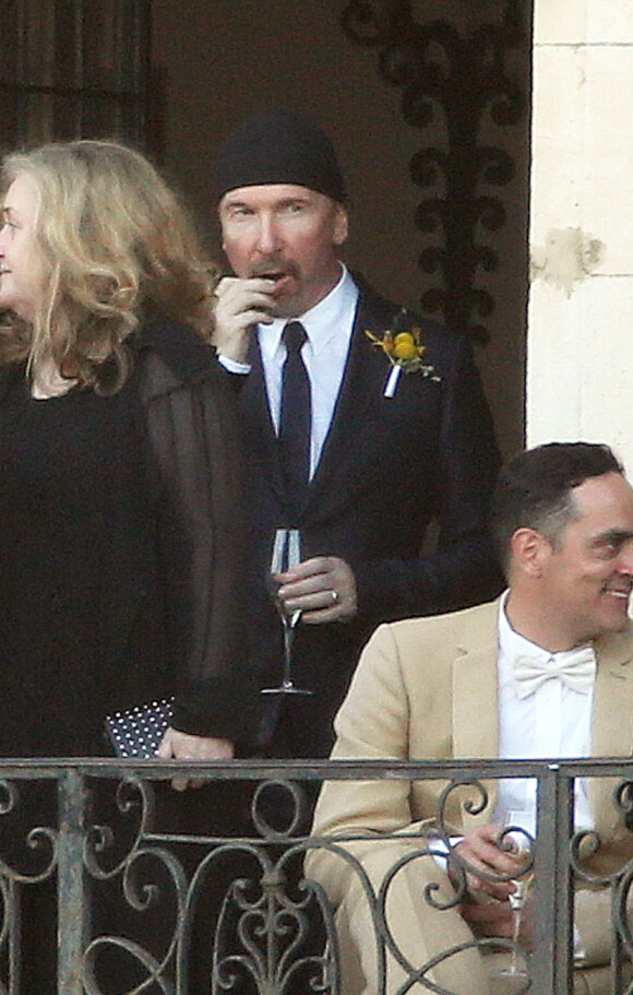 The Edge, guitariste de U2, au mariage d'Adam Clayton (bassiste du groupe) et de Mariana Teixeira au Château de la Napoule près de Cannes, le 14 septembre 2013.