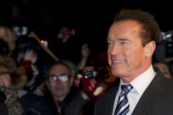 Arnold Schwarzenegger à la première du film "Le dernier rempart" à Londres, le 22 janvier 2013.
