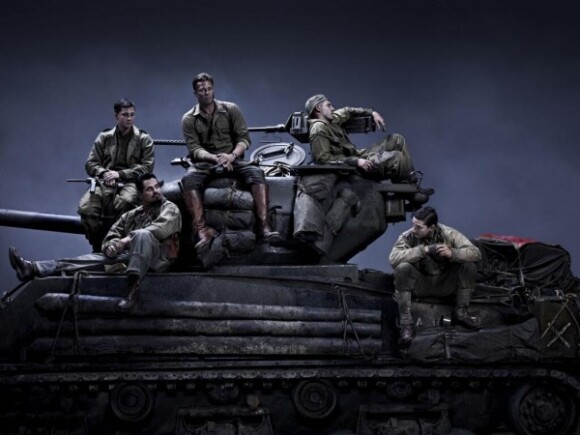 Première image du film Fury avec Brad Pitt, Shia LaBeouf, Logan Lerman, Michael Pena et Jon Bernthal.