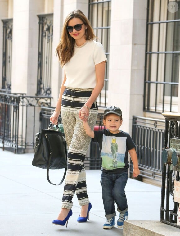 Le top Miranda Kerr et son fils Flynn à New York, le 20 Septembre 2013.