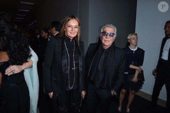 Eva et Roberto Cavalli lors du gala de l'amfAR à Milan, le 21 septembre 2013.