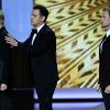 Jimmy Kimmel et Neil Patrick Harris lors des 65e Primetime Emmy Awards à Los Angeles, le 22 septembre 2013.