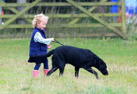 Savannah Phillips, fille de Peter et Autumn Phillips, lors d'un concours équestre à Gatcombe Park le 21 septembre 2013.