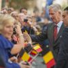 Le roi Philippe et la reine Mathilde de Belgique à Hasselt le 24 septembre 2013 dans le cadre de leur tournée inaugurale ''Joyeuses entrées''