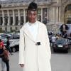Aïssa Maïga arrive au Grand Palais pour assister au défilé Carven printemps-été 2014. Paris, le 26 septembre 2013.