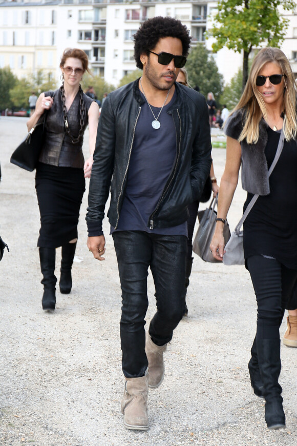 Lenny Kravitz se rend au Palais Omnisports de Paris Bercy pour assister au défilé Rick Owens. Paris, le 26 septembre 2013.