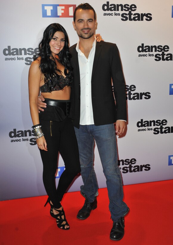 Damien Sargue et Candice Pascal lors de la conférence de presse de Danse avec les stars 4 à Paris chez TF1 le 10 septembre 2013