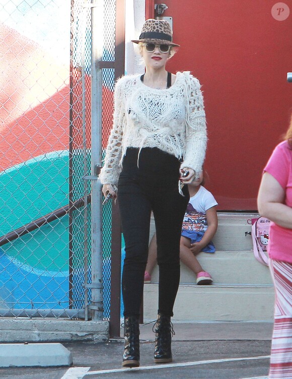 Gwen Stefani, enceinte, va chercher son fils Zuma à l'école, Studio City, Los Angeles, le 27 septembre 2013.