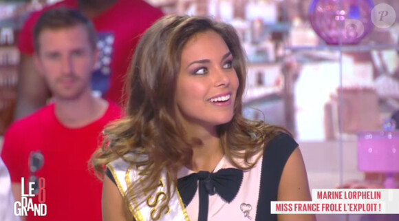 La belle Marine Lorphelin était l'invitée du Grand 8 sur D8. Le 1er octobre 2013.