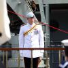 Le prince Harry à Sydney le 4 octobre 2013 lors d'une revue et d'une parade marquant le centenaire de l'indépendance de la Marine royale australienne.