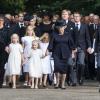 La famille royale des Pays-Bas et les proches du prince Friso d'Orange-Nassau lors de ses funérailles le 16 août 2013 à Lage Vuursche.