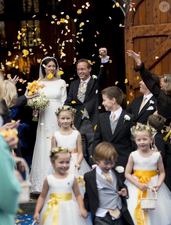 La comtesse Zaria faisait partie des demoiselles d'honneur au mariage du prince Jaime Bourbon-Parme avec Viktoria Cservenyak, le 5 octobre 2013 à Appeldorn.