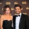 Bixente Lizarazu et sa compagne Claire Keim à Paris le 16 Janvier 2013.