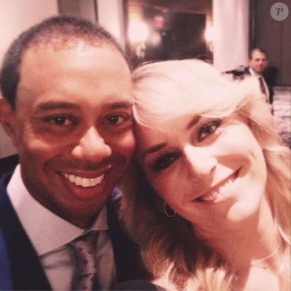 Tiger Woods et Lindsey Vonn lors de la soirée d'ouverture de la Presidents Cup à Dublin dans l'Ohio