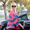 Gwen Stefani, enceinte et ravissante, quitte un goûter d'anniversaire. Los Angeles, le 5 octobre 2013.
